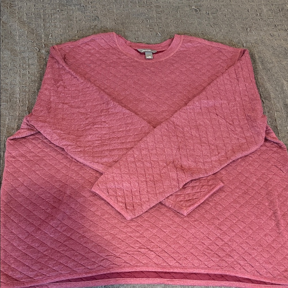 Eddie Bauer maroon quilted light-weight shirt